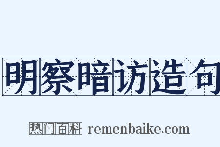 明察暗访造句是什么意思的图片